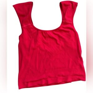 🔥 4 for $20 DEAL 🔥Love Poem Red Ribbed Scoop Neck Tank Top M/L –